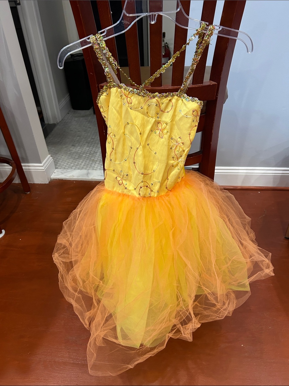 Girls Yellow & Orange Fairy Tulle Costume Dress
